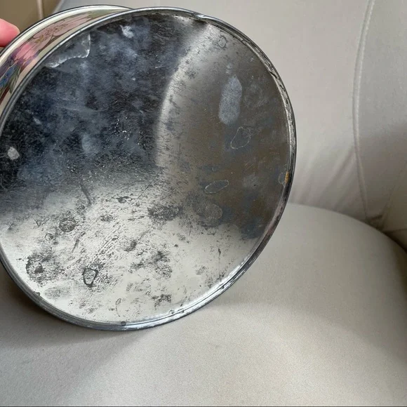 Vintage Butterfly Floral Round Tin Multicolor Victorian Design 7in X 4in - Picture 4 of 5